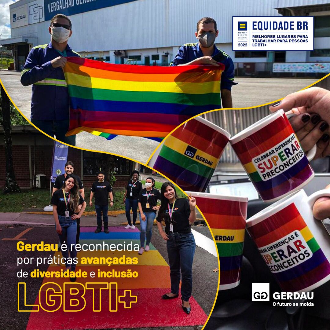 Gerdau é reconhecida por práticas avançadas de diversidade e inclusão LGBTI+ | Créditos: Divulgação Gerdau